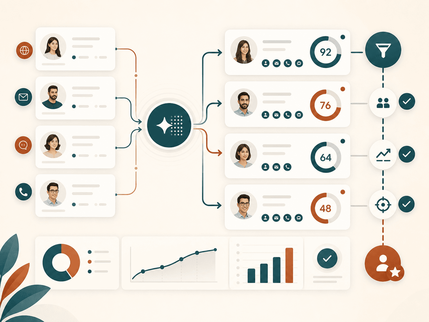 A qualified lead scored by intent and budget before being added to the CRM